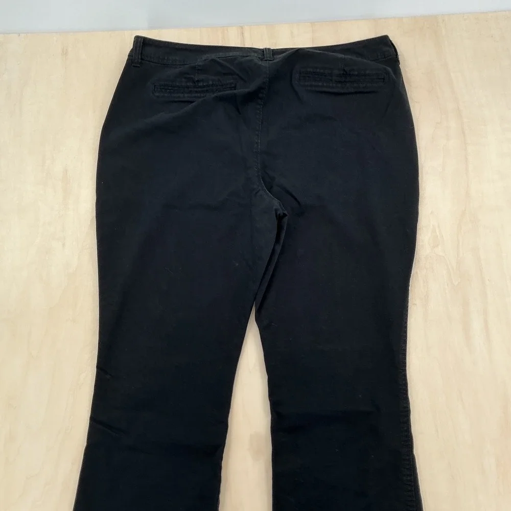 Old Navy Bootcut Khaki Pants Womens 16 Regular Black Mid Rise Stretch Workwear